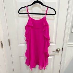 Love Riche Ruffle Mini Dress Hot Pink